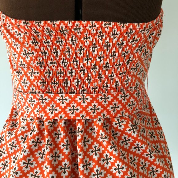 Orange Print Ruffled Halter Top Size M - Picture 6 of 8